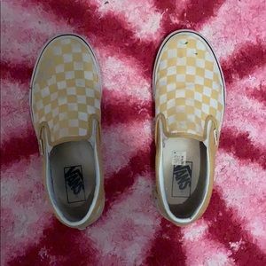 Authentic yellow and white checkered Vans
